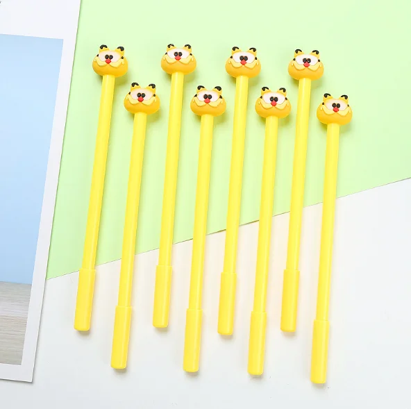 100pcs/Lot Wholesale Gel Pen Creative Cartoon Garfield Neutral Pen 0.5mm Cute Students Stationery Writing Supplies GP582