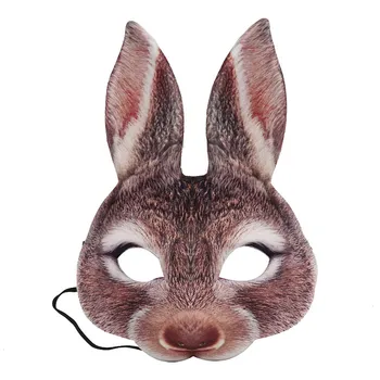 

Halloween Rave mask accessories жабо frill Funny Costume Co Mask-Bunny Costume Animal Adult Costume Half Mask free shipping #4