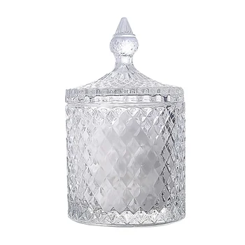 

Crystal Weave Candy Box Glass Snacks Storage Container Home Decoration for House Desk Room(Clear)