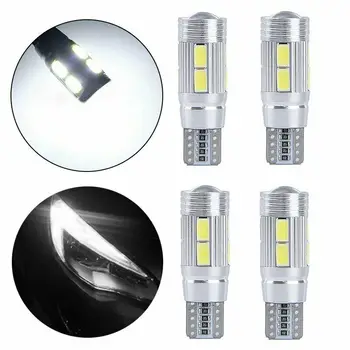 

Led Car Light Bulb 4 X T10 Show Wide Car T10 5630 10SMD W5W White Auto Accessories