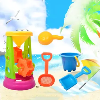 

5PCS/SET Plastic Colorful Beach Hourglass Toys Summer Beach Play Sand Tools for Kids Children Intelligent Games