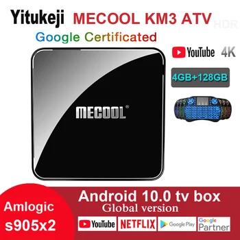 

Yitukeji Mecool KM3 ATV Google Certification Android 10 TV Box 4GB 128G Amlogic S905X2 2.4G 5G Wifi Bluetooth Youtube Netflix 4k