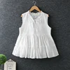 2020 summer hollow out embroidery blouse tops female cotton O-Neck sleeveless loose pullover shirt 3