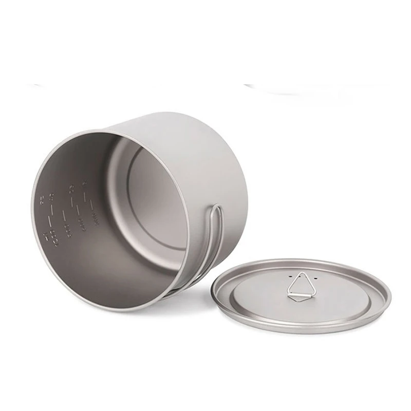  Tiartisan 1600ml Titanium Cup Pot Ultralight Portable Cup with Lid and Foldable Handle Outdoor Camp