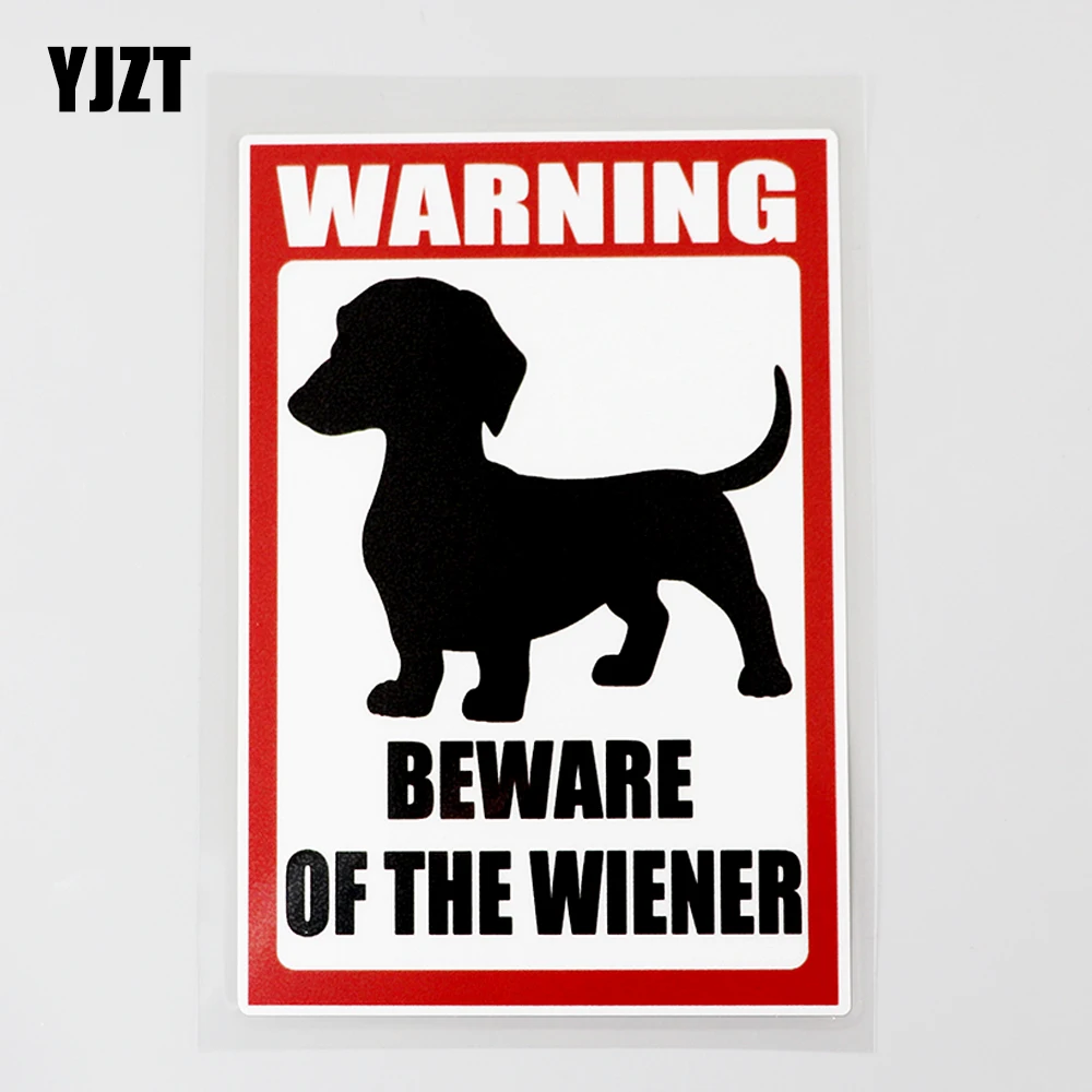 YJZT 10.2CM×14.9CM Dachshund Wiener Dog Warning Decal PVC Car Sticker 12C-0344 | Автомобили и мотоциклы