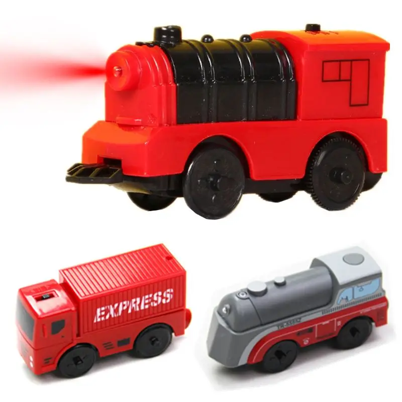 Combinación de accesorios de pista de madera para tren locomotor eléctrico magnético, Compatible con BRlO y la pista de la marca principal