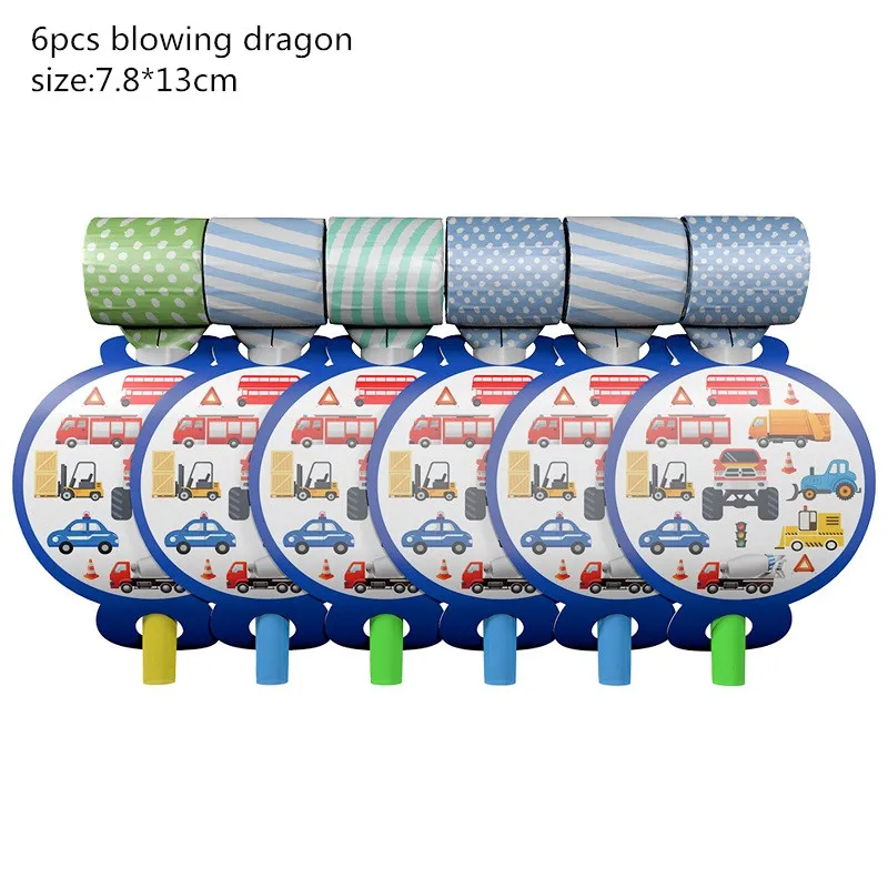 Детский мультфильм инженерный грузовик тема вечерние украшения посуда тарелка шар бумажный Кубок баннер для детей день рождения принадлежности - Цвет: 17