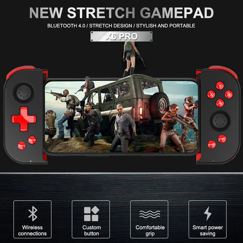  X6 Pro Bluetooth 2.4G Wireless Gamepad with Turbo Function Phone Game Controller for PUBG for IOS A