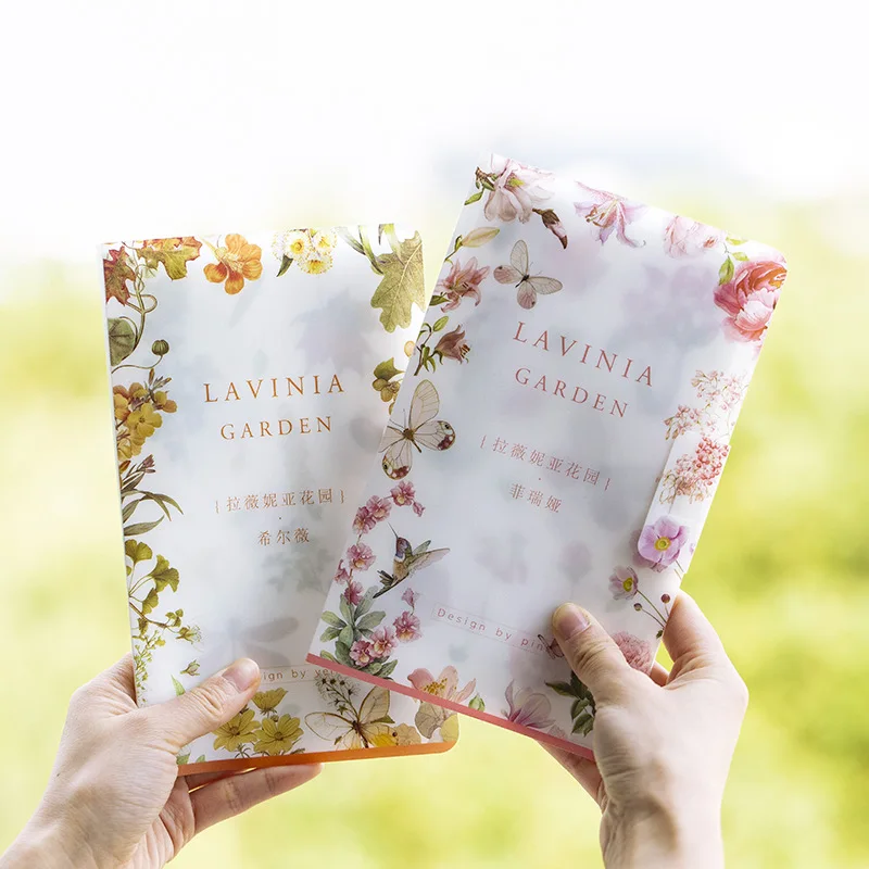 Lavenia Garden Series PVC Planner Accessories Memo Stickers Storage Bag With 8pcs Washi Paper Sticker DIY Ablum Diary Sticker