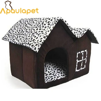 

APAULAPET Indoor Pet House Double Room Dog Kennel Pet Puppy Cat Bed Winter Warm Dog House For Small And Medium Dogs