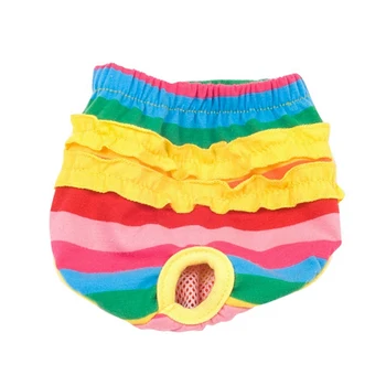 

Pet Dog Shorts Physiology Pants Colorful Striped Puppy Cute Diaper Sanitary Briefs