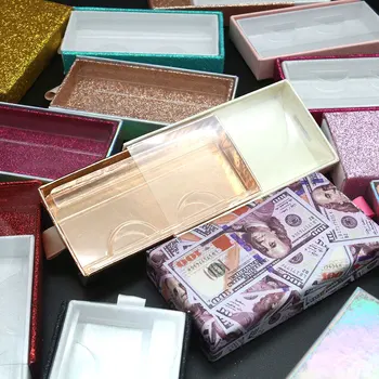 

100pcs Eyelash Packaging Box Eyelash Boxes Custom Logo Eyelash Vendor Customized Boxe Wholesale Square Colorful Eyelash Box