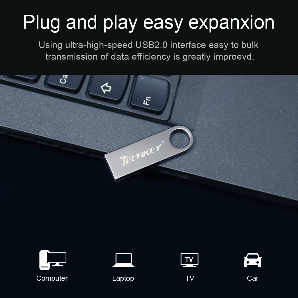 New TECHKEY usb flash drive 64GB 32GB 16GB 8GB 4GB pen drive