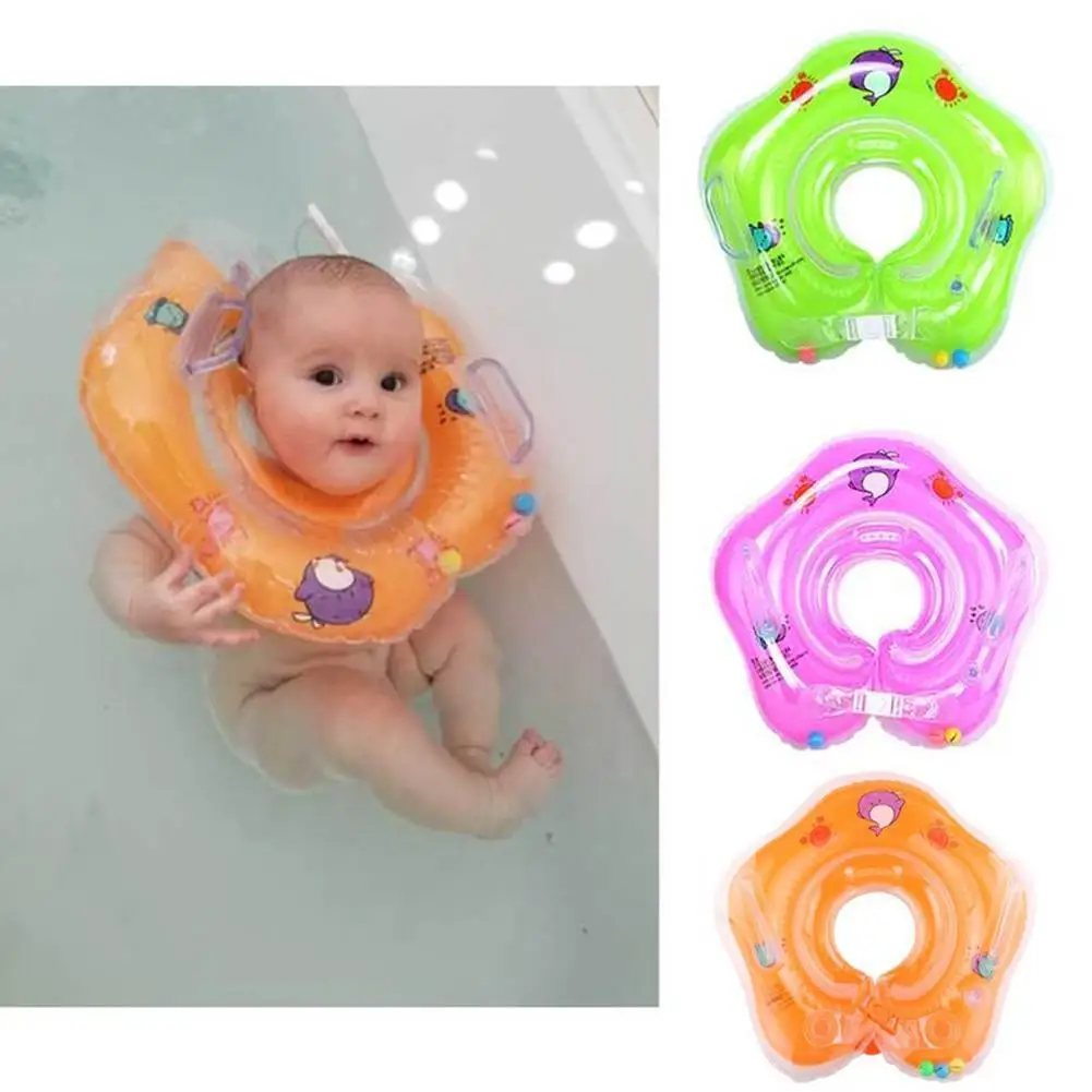 Anillo de cuello de seguridad para bebés y niños, flotador infantil circular inflable para baño, accesorios de natación, agua de bebé U5X8