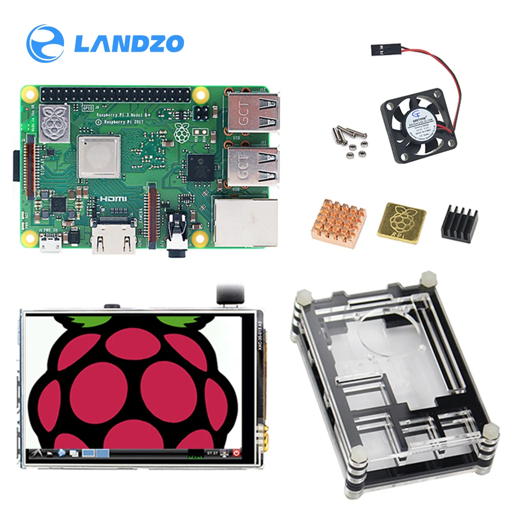 

Raspberry Pi 3B+ Basic Use Kit +3.5 inch Touch screen + 9-layer Acrylic Case + Heat Sink