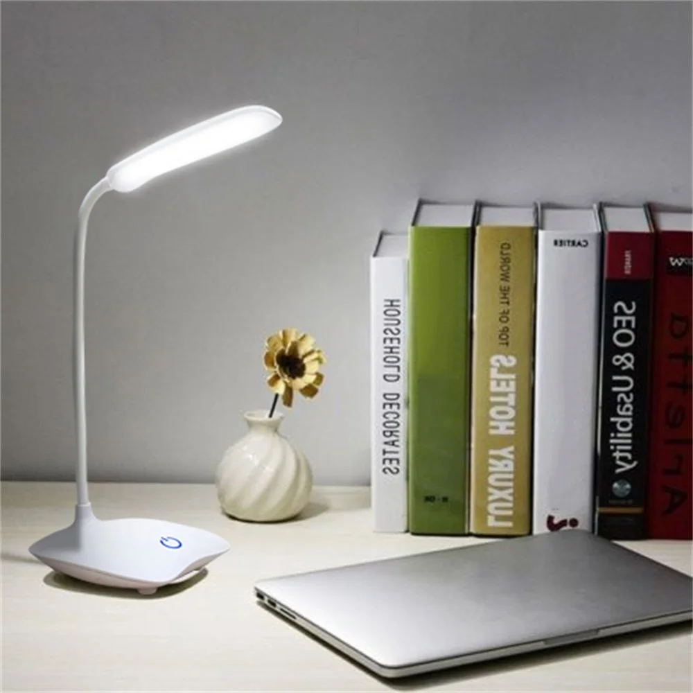 USB Перезаряжаемый Светодиодный настольный светильник, регулируемый светильник для чтения, защита глаз, сенсорный выключатель, настольные лампы, 3 режима