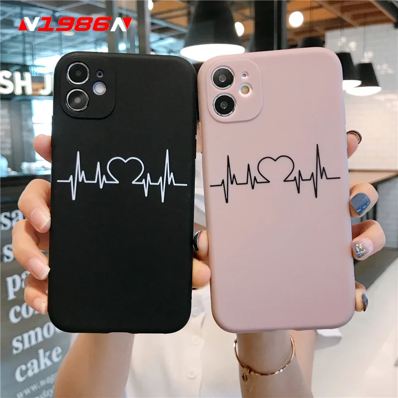 N1986N Phone Case For iPhone 11 Pro X XR XS Max 6 6s 7 8 Plus SE 2020 Fashion Heartbeat Electrocardiogram Soft TPU For iPhone 11 N1986N Phone Case For iPhone 11 Pro X XR XS Max 6 6s 7 8 Plus SE 2020 Fashion Heartbeat Electrocardiogram Soft TPU For iPhone 11