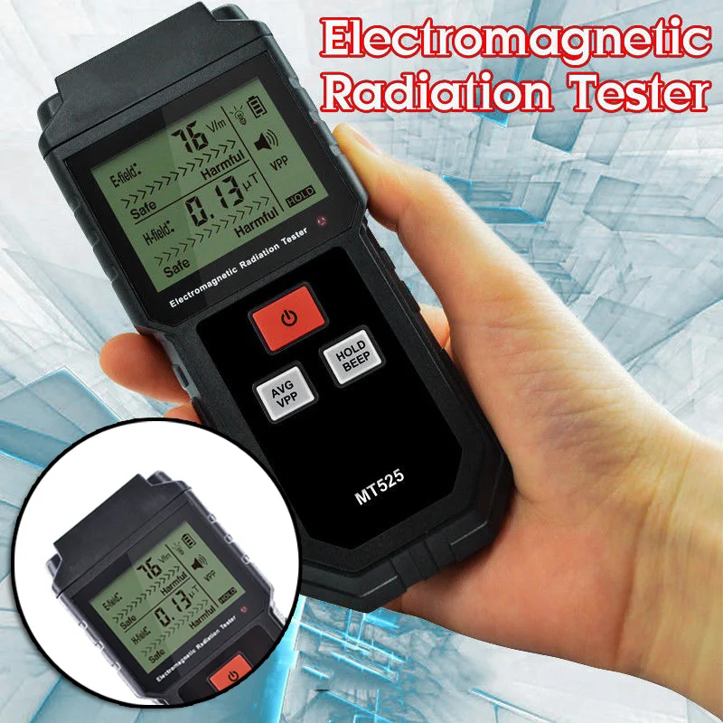 MT525 ЖК-цифровой детектор электромагнитного излучения EMF метр Гейгер Тестер Руководство пользователя на английском языке батареи не включены