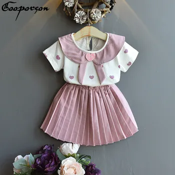 

Gooporson Summer Kids Clothes Fashion Love Short Sleeve Top&gooporson Little Girls Clothign Set Cute Korean Children Outfits