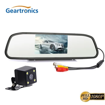 

1080P HD 4.3" LCD Display Ultra Wide Angle Front Rear Auto Camera Dual Dash Cam Recording Car DVR Rearview Mirror Camera