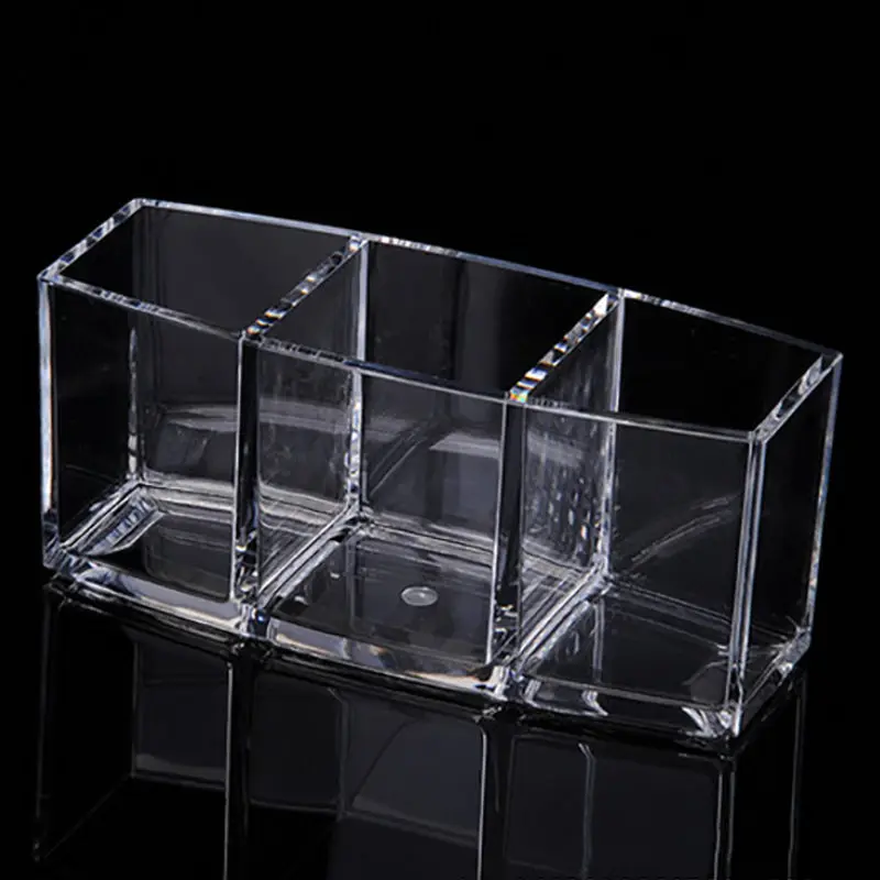 18.3x7.2x8cm 3 сетки Прозрачный акриловый Органайзер держатель ватные палочки коробка для макияжа колодки коробка для хранения настольный органайзер ювелирные изделия косметика - Цвет: 18.3x7.2x8cm