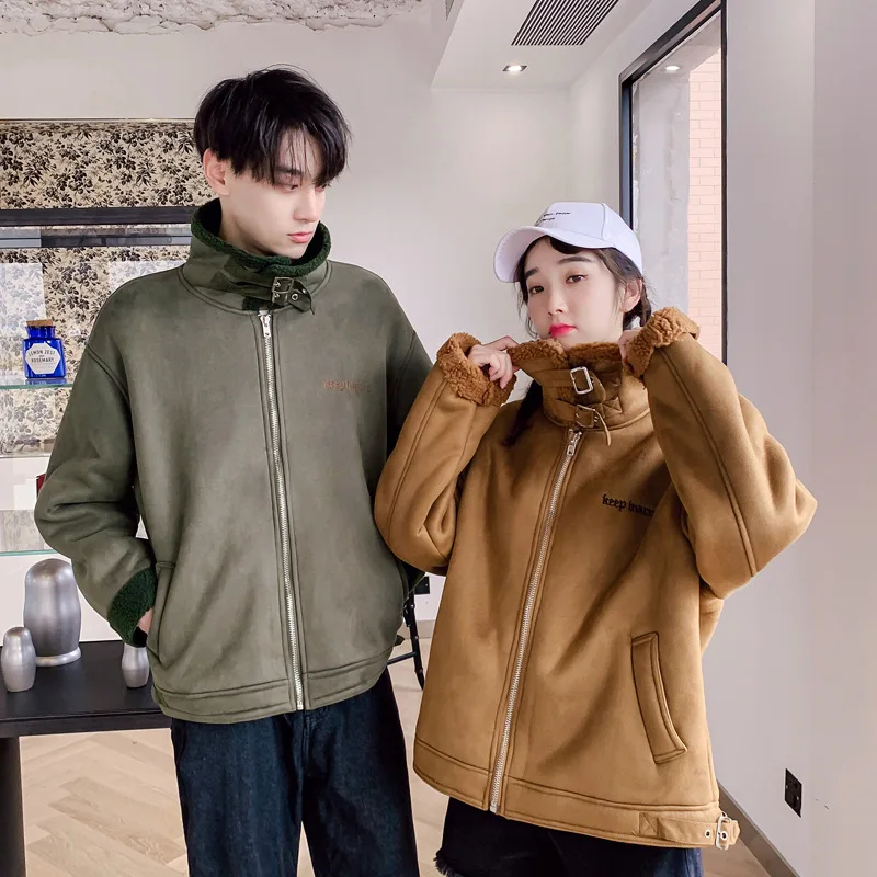 

Photo Shoot Couple Clothes Lambs Wool Korean-style Fall And Winter Clothes Suede Coat