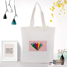 Цветная текстовая Парусиновая Сумка-тоут, повседневная сумка для покупок, индивидуальная печать логотипа DIY Eco eologicas, многоразовая утилизация сумок