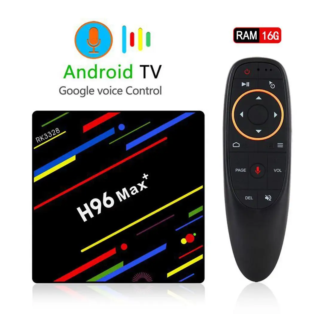 H96max+ ATV телеприставка Голосовая версия четырехъядерный двойной WiFi обычный пульт дистанционного управления Bluetooth HD Android 9,0 комплект