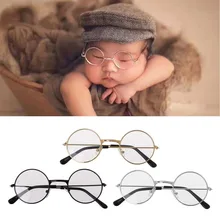 1 шт., ретро круглые плоские очки для новорожденных, реквизит для фотосессии, металлическая оправа для очков, очки, очки, аксессуары для одежды