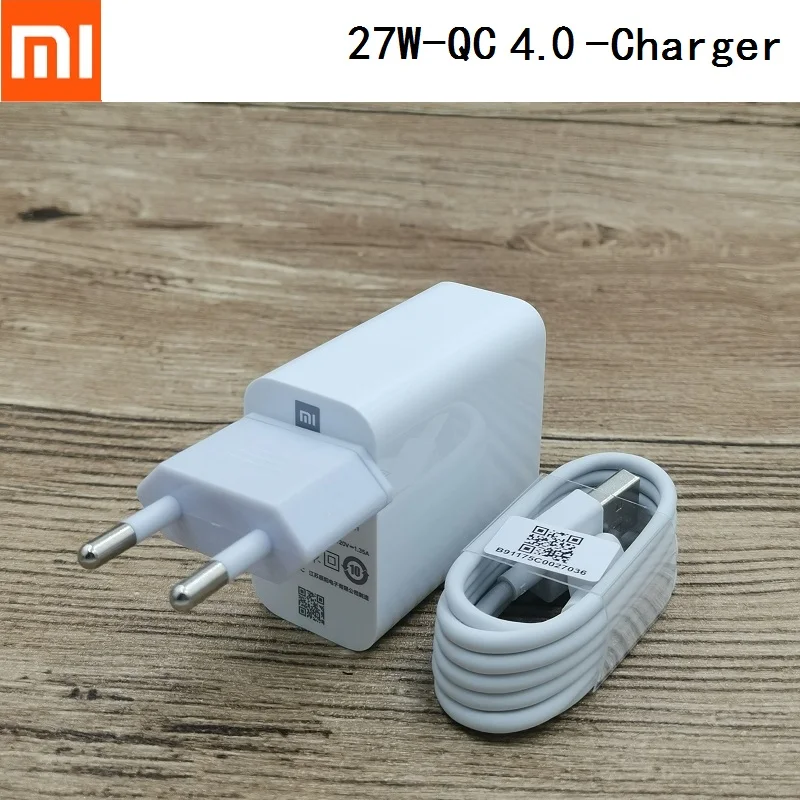 

Original Xiaomi 9 27W QC 4.0 Fast Wall Charger 100cm Type C USB Cable For Mi 9 Se 8 Se Max 3/Mix 3/Redmi note 7 8 pro