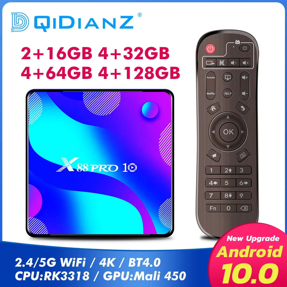 X88 PRO 10 Android Smart TV BOX RK3318 четырехъядерный android smart tv box медиаплеер телеприставка PK x96