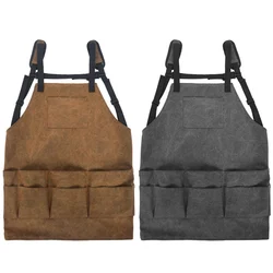 Multi-pocket Apron Durable Woodworking Apron Garden Electrician Hardware Workshop Waterproof and Oil Proof Apron Tools Storage