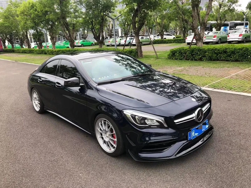 Для Mercedes Benz cla Class cl45 AMG спортивная версия- глянцевый черный передний бампер спойлер для губ разветвители Canards вентиляционные отверстия 8 шт