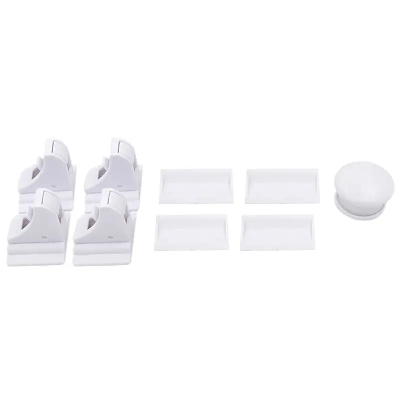 

Kids Safety Lock 4 Locks 1 Key Invisible Magnetic Locker Baby Protection Latch
