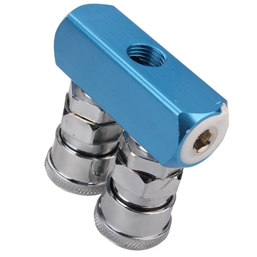 

2 Way Zinc Alloy Pneumatic Air Hose Quick Connector Pipe Fitting Tool Connection