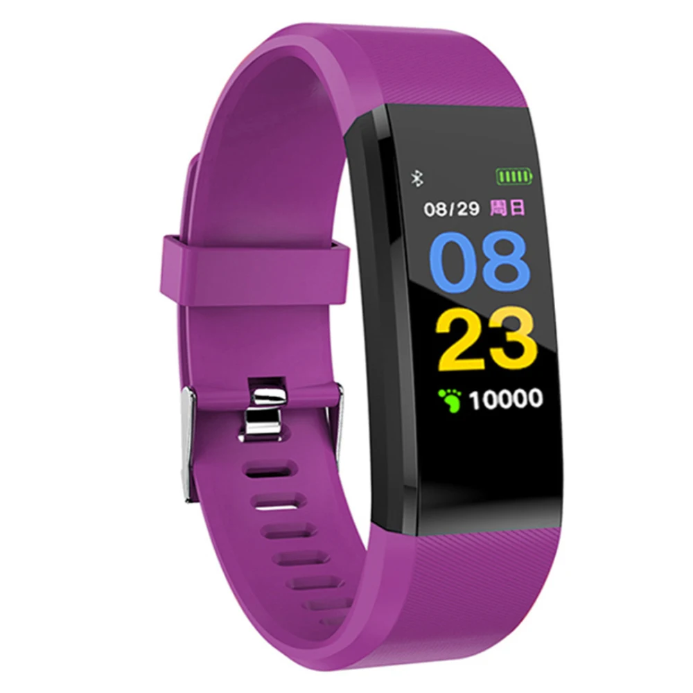 ID115 плюс водонепроницаемый смарт-Браслет спортивный браслет Браслет Шагомер фитнес-бег трекер пульсометр Смарт-часы - Цвет: Purple