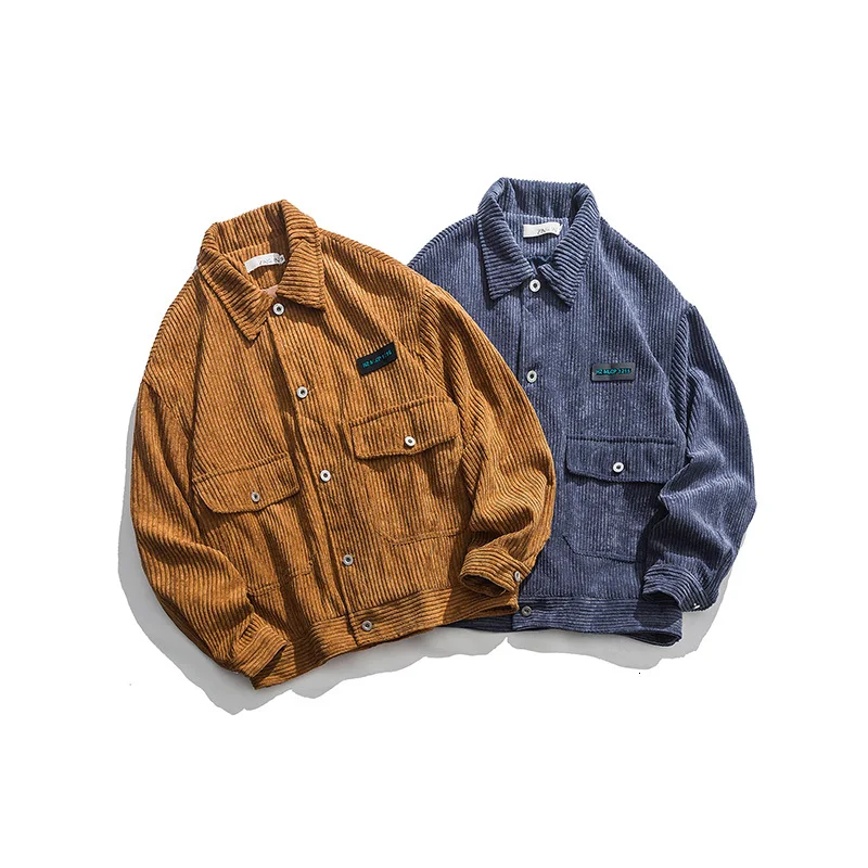 

2019 Autumn And Winter Men's New Casual Trend Pocket Decoration Solid Color Lapel Jacket Men Youth Temperament Cotton