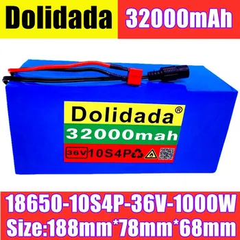 

36V 2020 NEW battery 10S4P 32Ah battery pack 1000W high power battery 42V 32000mAh Ebike electric bike BMS