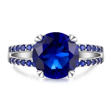 

FS1350 Lovers V-shaped micro-ring Blue Zircon hollow ring