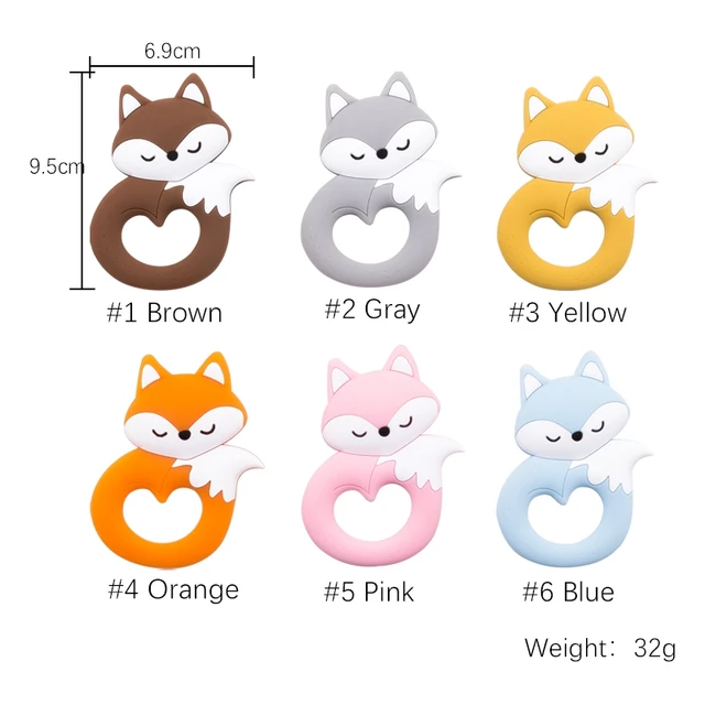Silicone Teether Baby Rodent Cartoon Animals Teethers Silicone Pandents DIY Teething Toy For Teeth Tiny Rod Baby Teethers Gift 4