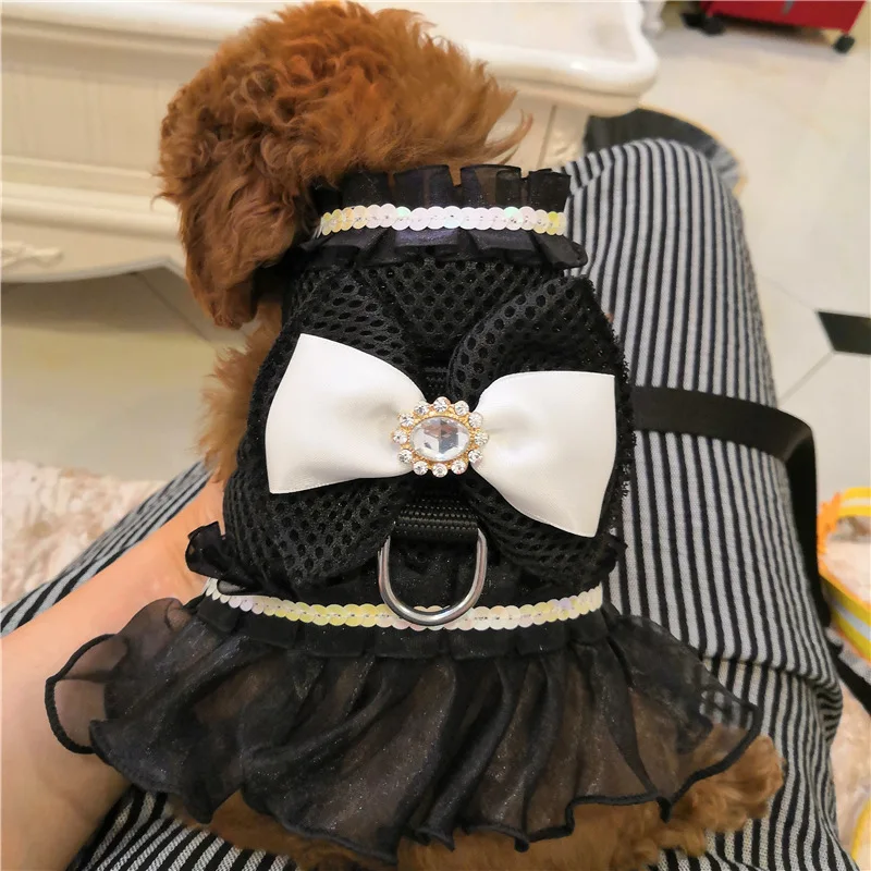 

2019 Spring And Summer New Style Breathable Dog Cat Lace Skirt Chest And Back Pet Clothes Pet Supplies