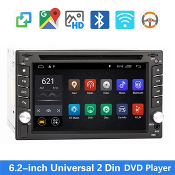 

Android 9.0 2din Car Radio Multimedia DVD Player Autoradio 2 Din 6.2'' HD Screen GPS Bluetooth FM WIFI audio stereo Head Unit