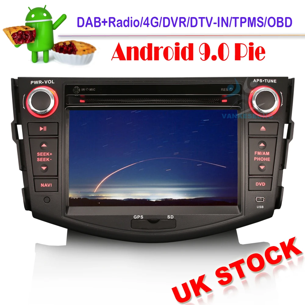 Flash Deal Car stereo Headunit for TOYOTA RAV4 2006-2012 GPS DVD Sat Nav 7" Android 9.0 WIFI 4G DVR OBD DVT-IN SWC TPMS 0