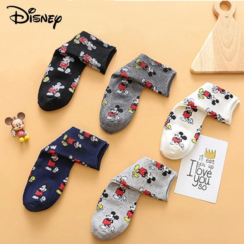 Disney 5 пар/10 пар Novlety забавные Женские носочки хлопковые Повседневные носки для девочек длинные дышащие женские счастливые носки милый мультфильм