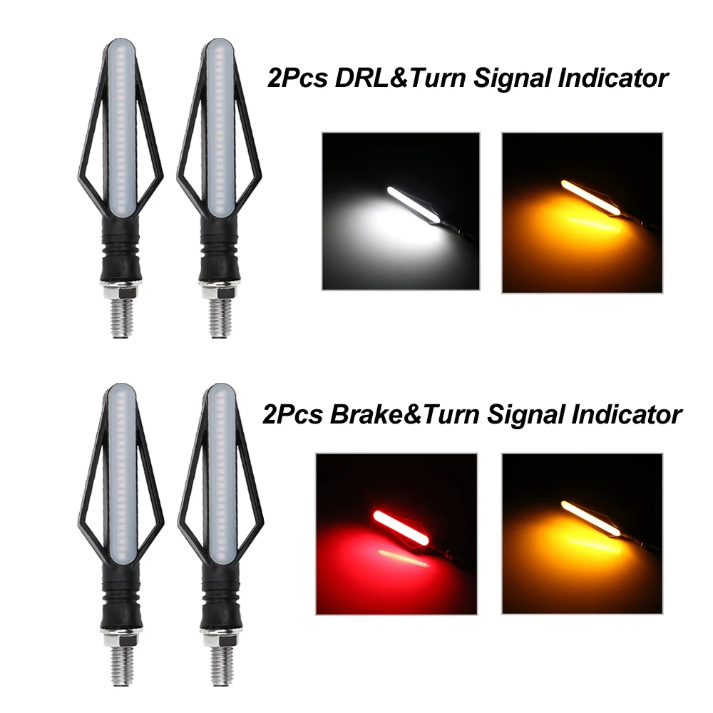 2 шт. светодиодный стоп-сигнал индикаторы для мотоцикла мотоцикл светильник ходовой DRL Для Suzuki ltz 400 gsr 600 cb650f honda msx 125 - Цвет: 4PCS