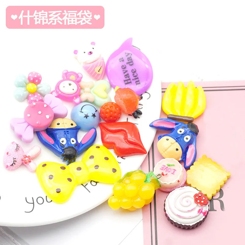 20pcs DIY Slime Charms Sweet Candy Sugar Chocolate Cake Animal Flowers Ice Cream Resin Crafts Clay Decoration Toys children Gift - Цвет: 20pcs toy 12