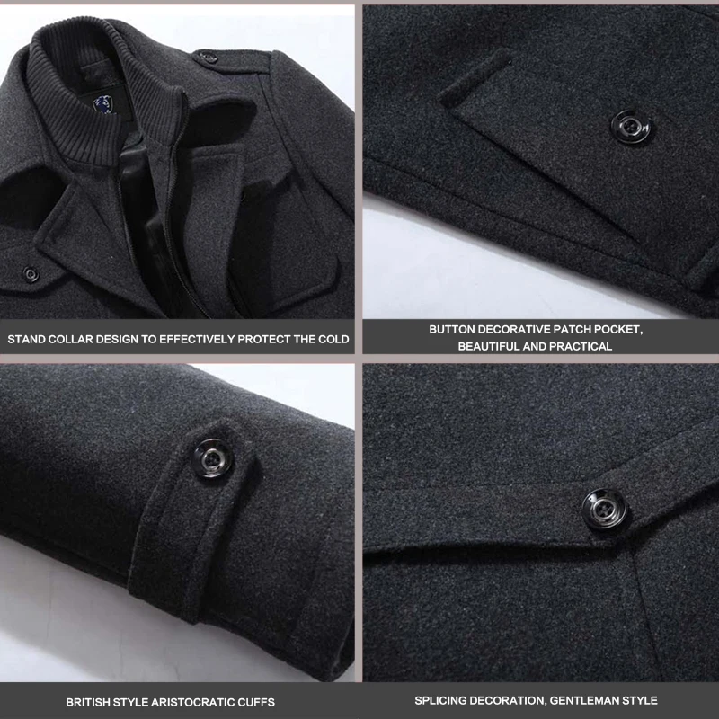 Новинка 2019 мужское шерстяное пальто зимнее кашемировое утепленное длинное