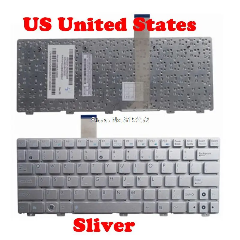 

Клавиатура для ноутбука ASUS EPC 1015 1015B 1015P 1015T, серебристая, США, Соединенные Штаты, MP-10B63US65287 04GOA293KUS00-2 0KNA-293US021