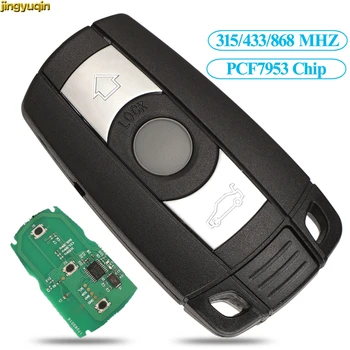 

jingyuqin Remote Car Key 315/433/868MHZ PCF7953 Chip FSK CAS3 System For BMW 1 3 5 7 Series X5 X6 Z4 3 BTN Smart Keyless Control