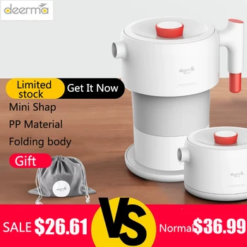 

Deerma Electric kettle Folding Water Kettle fast heating Smart Flask Pot Auto Power-Off 0.6L Kettle Teapot For Travel Home